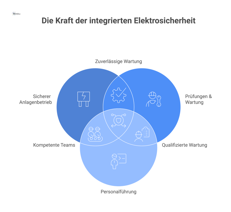 Die Kernaufgaben der oGVEFK Eine Infografik, die die oGVEFK als zentrale Figur darstellt, umgeben von ihren Kernaufgaben wie sicherer Anlagenbetrieb, Prüfungen und Personalführung.